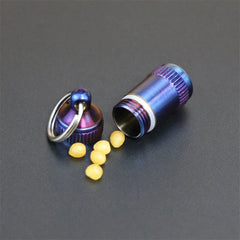 EDC Titanium Pill Holder Case Organizer Container Portable Waterproof Keychain 07FC0E-D4 - KOEEK [4]