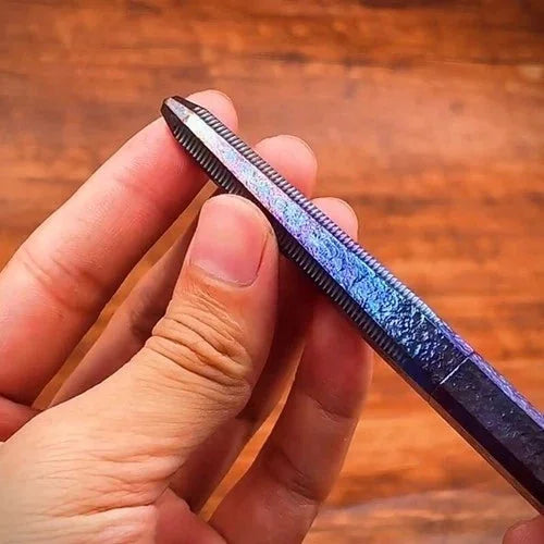 EDC Titanium Pocket Ballpoint Pen Meteorite Pattern Office Signature Stationery 07FC0E-D4 - KOEEK [11]