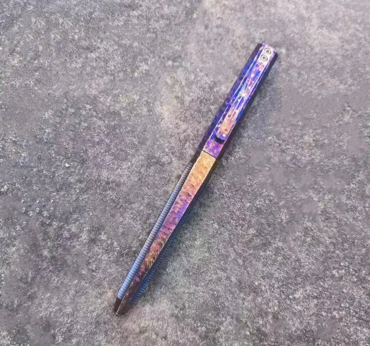 EDC Titanium Pocket Ballpoint Pen Meteorite Pattern Office Signature Stationery 07FC0E-D4 - KOEEK [1]