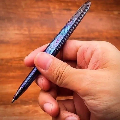 EDC Titanium Pocket Ballpoint Pen Meteorite Pattern Office Signature Stationery 07FC0E-D4 - KOEEK [9]