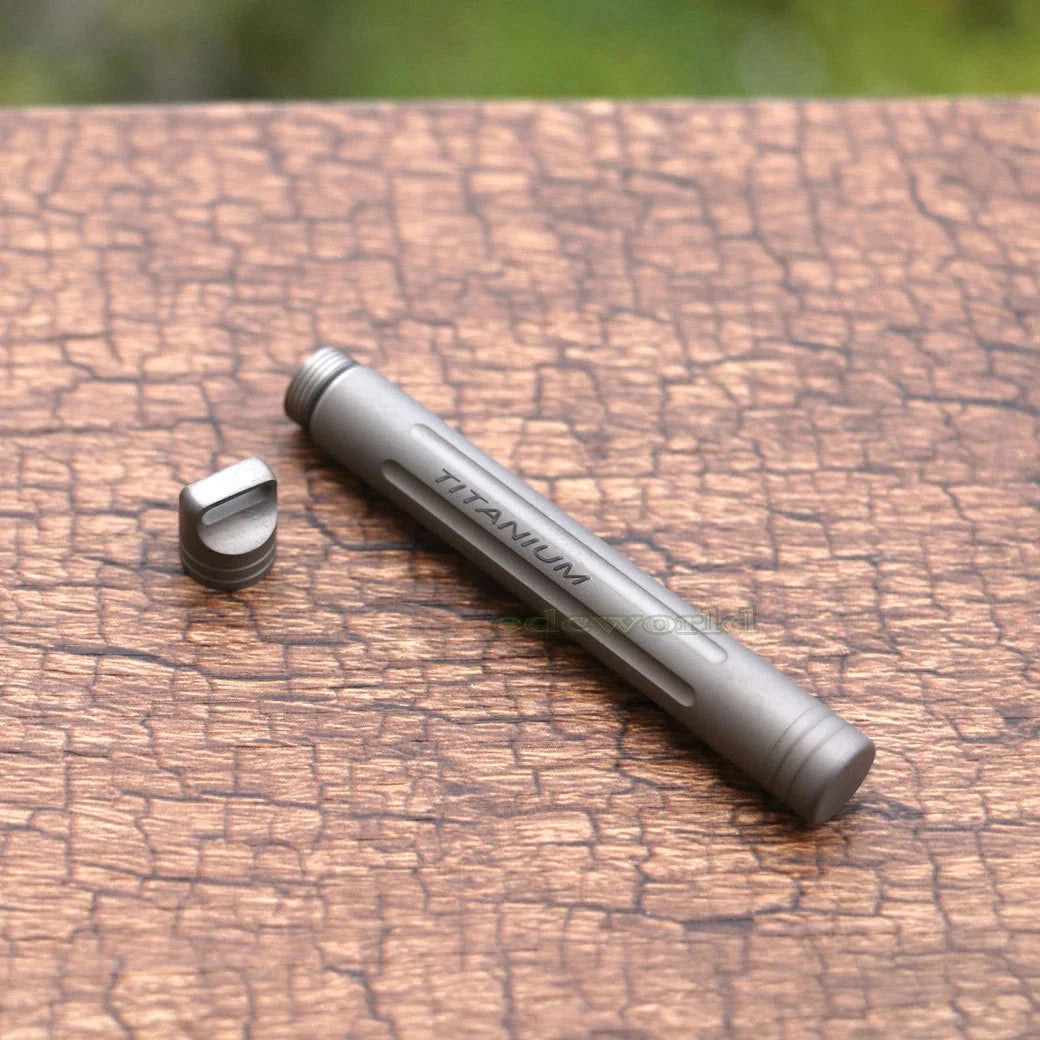 EDC Titanium Portable Outdoor Multi Tool Waterproof Pill Capsula Case Box 07FC0E-D4 - KOEEK [1]