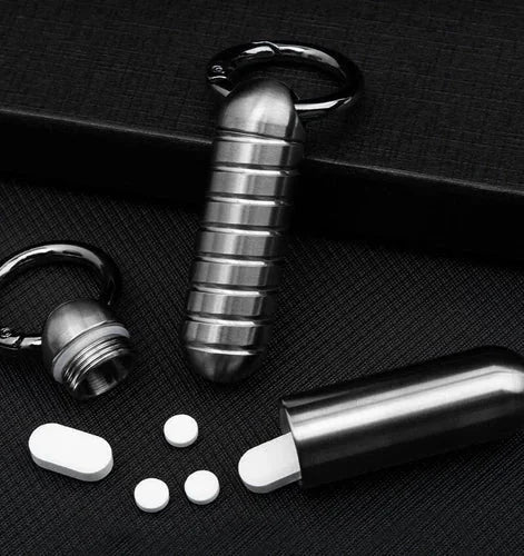 EDC Titanium Portable Waterproof Box Sealed Container Outdoor Keychain Pendant 07FC0E-D4 - KOEEK [7]