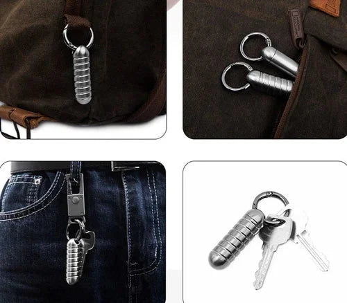 EDC Titanium Portable Waterproof Box Sealed Container Outdoor Keychain Pendant 07FC0E-D4 - KOEEK [8]