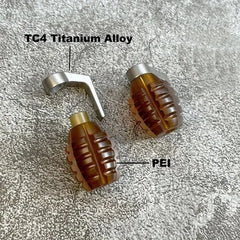 EDC Titanium + Ultem PEI Parachute Cord Knife Bead Pendant Lanyard DIY Keychain 07FC0E-D4 - KOEEK [3]