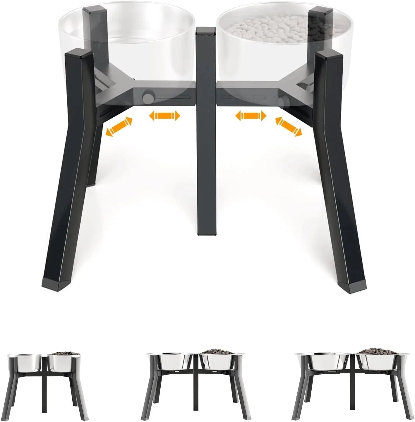 Elevated Dog Bowl Stand for Large Dogs, Adjustable Width 7-10.6" 07FC0E-D4 - KOEEK [1]
