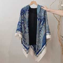 Ethnic Style Cotton Linen Square Scarf 130cm Boho Wrap Shawl for Women Vacation 07FC0E-D4 - KOEEK [1]