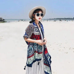 Ethnic Style Shawl Scarf Red Desert Wrap Sunscreen Travel Beach Head Cover 07FC0E-D4 - KOEEK [4]