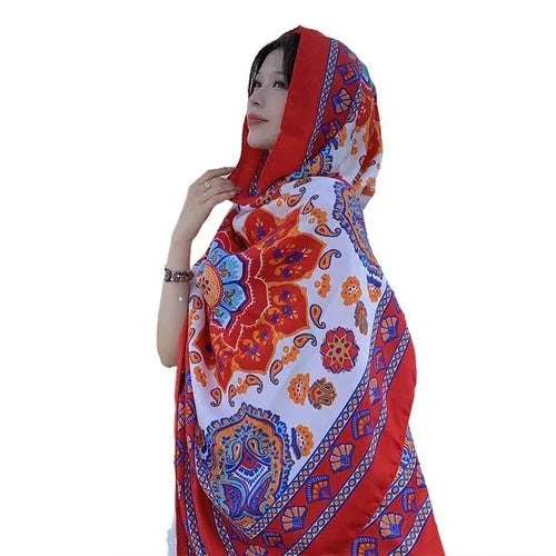 Ethnic Style Sun Protection Scarf Summer Shawl Beach Travel Wrap For Women 07FC0E-D4 - KOEEK [4]