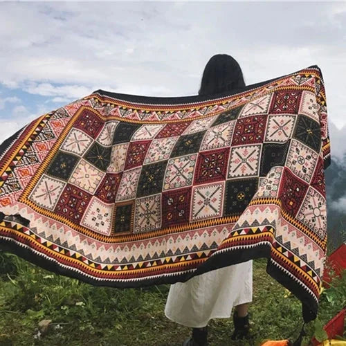 Ethnic Travel Scarf Shawl Wrap Lightweight Cover for Desert Plateau Air Chill 07FC0E-D4 - KOEEK [2]