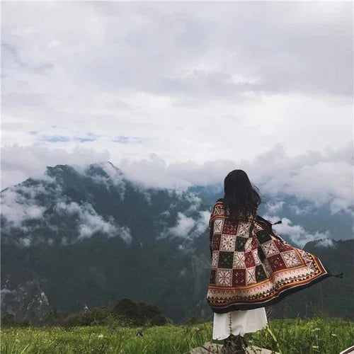Ethnic Travel Scarf Shawl Wrap Lightweight Cover for Desert Plateau Air Chill 07FC0E-D4 - KOEEK [4]