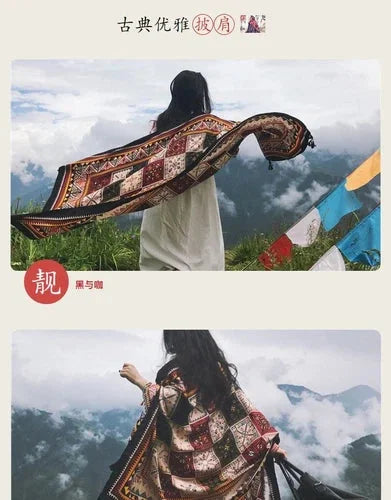 Ethnic Travel Scarf Shawl Wrap Lightweight Cover for Desert Plateau Air Chill 07FC0E-D4 - KOEEK [7]