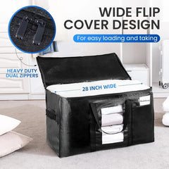 Extra-large moving bags, set of 8 black heavy-duty storage bags 07FC0E-D4 - KOEEK [3]