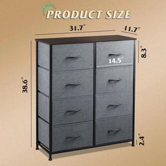 Fabric dresser for bedroom, high dresser with 8 drawers 07FC0E-D4 - KOEEK [3]