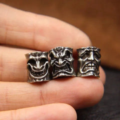 Facial Expressions Smile Angry Sad Face Brass Paracord Bead Lanyard Pendant DIY 07FC0E-D4 - KOEEK [4]