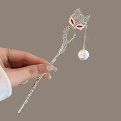Faux Pearl Hairpin for Women Simple Chinese Style Tassel Hanfu Qipao Accessory 07FC0E-D4 - KOEEK [2]