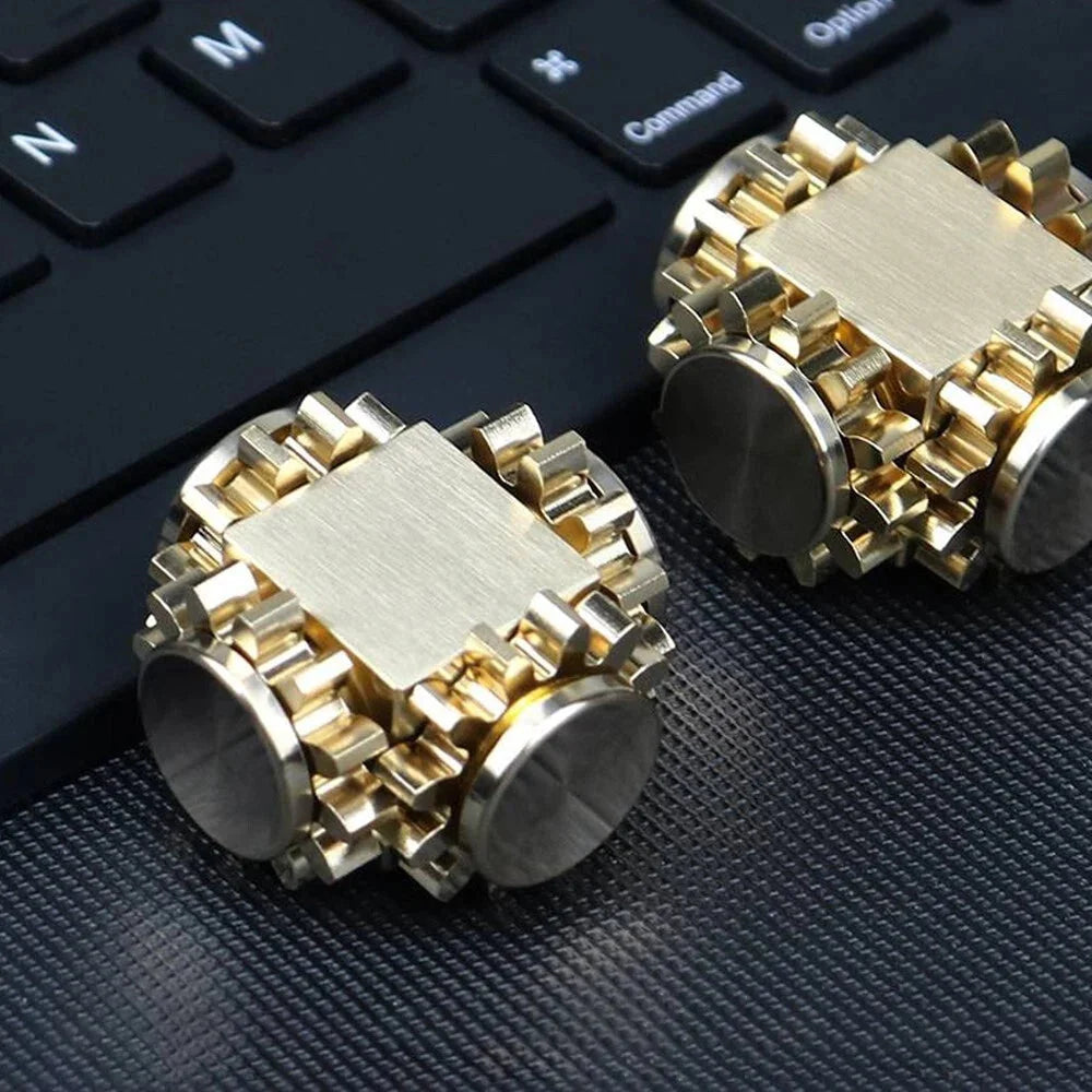 Fidget Spinner Four Gear Cube Brass Gyro Mechanical Fidget Slider EDC Toys Gift 07FC0E-D4 - KOEEK [5]