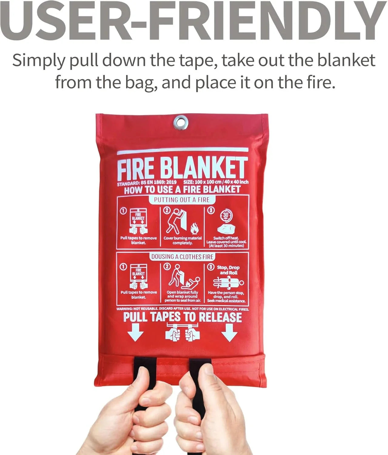 Fire Blanket for Home and Kitchen,40" x 40",4 Pack,Emergency Fire Blanket 07FC0E-D4 - KOEEK [1]