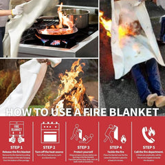 Fire Blanket for Home and Kitchen,40" x 40",4 Pack,Emergency Fire Blanket 07FC0E-D4 - KOEEK [4]
