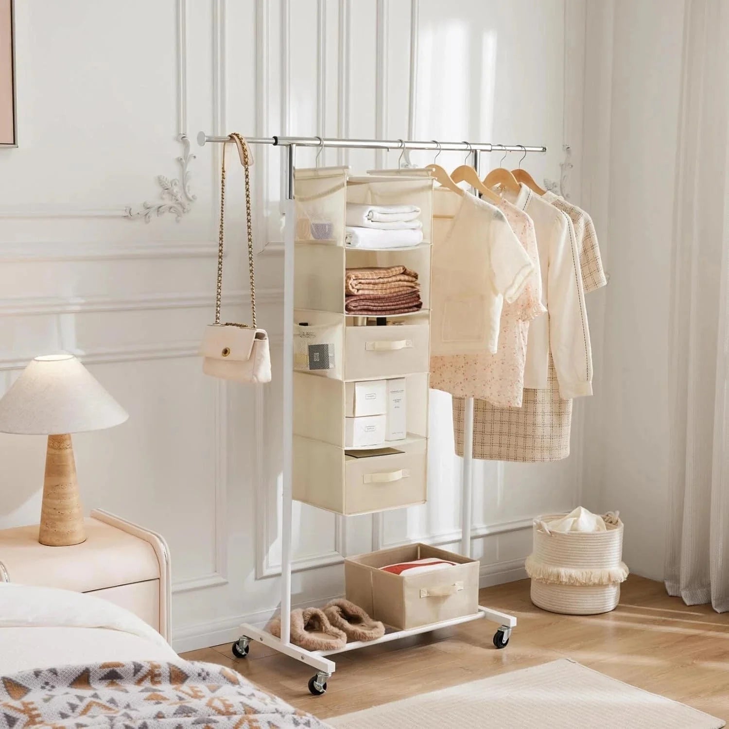 Five-tier hanging wardrobe storage rack, fabric hanging shelf 07FC0E-D4 - KOEEK [2]