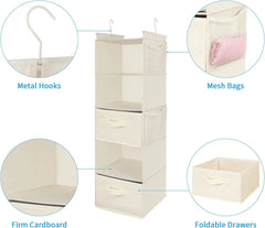 Five-tier hanging wardrobe storage rack, fabric hanging shelf 07FC0E-D4 - KOEEK [4]