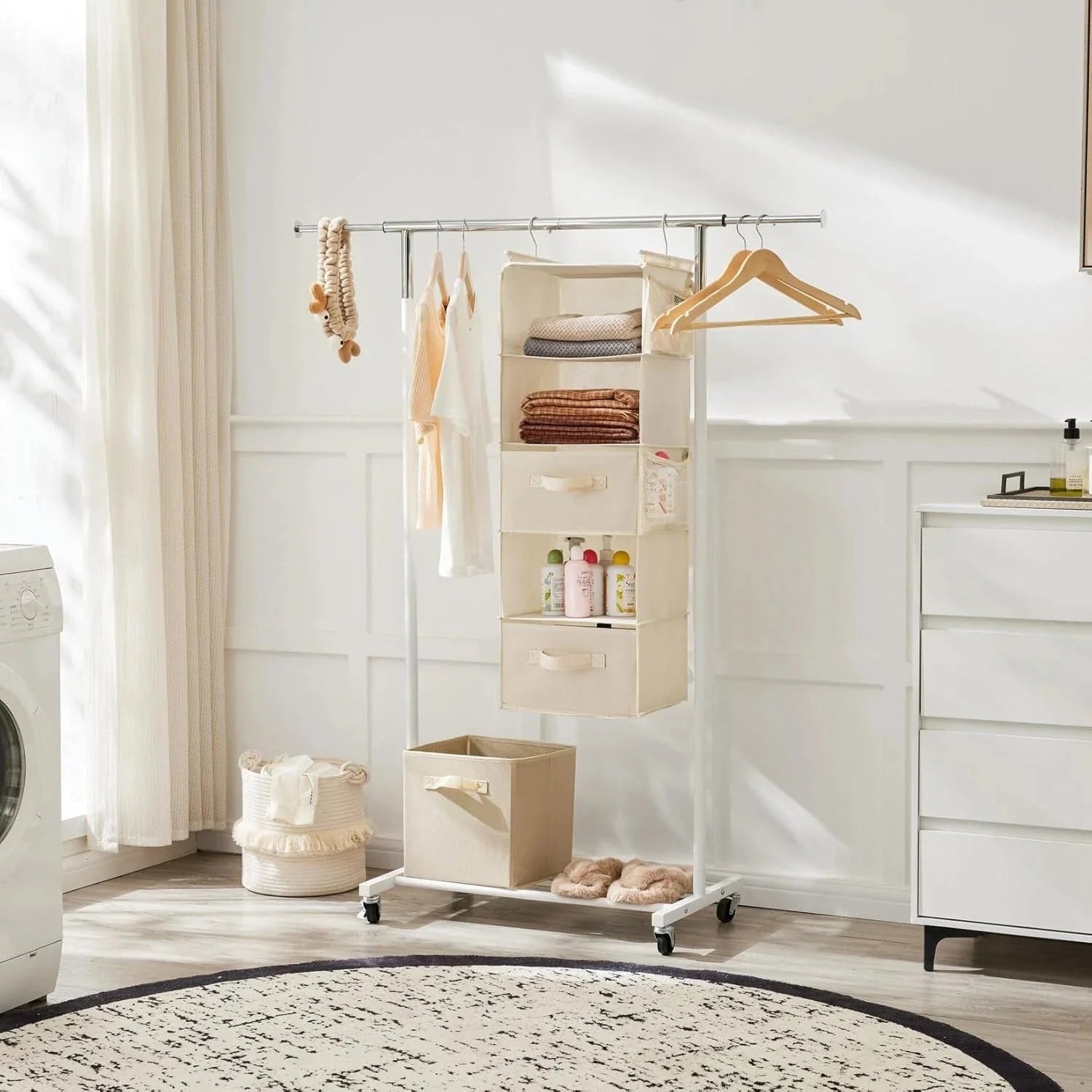 Five-tier hanging wardrobe storage rack, fabric hanging shelf 07FC0E-D4 - KOEEK [6]