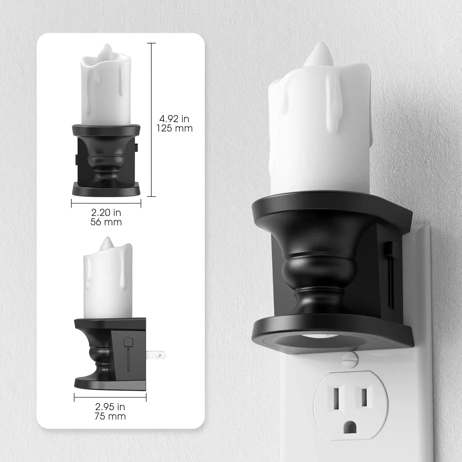 Flameless Candle Night Light, 2-Pack, Plug-In Night Light 07FC0E-D4 - KOEEK [6]