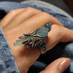 Flying Bird Open Ring Retro Chinese Style Adjustable Finger Ring Gift 07FC0E-D4 - KOEEK [1]