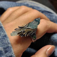 Flying Bird Open Ring Retro Chinese Style Adjustable Finger Ring Gift 07FC0E-D4 - KOEEK [4]