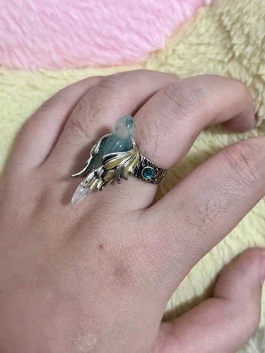 Flying Bird Open Ring Retro Chinese Style Adjustable Finger Ring Gift 07FC0E-D4 - KOEEK [5]