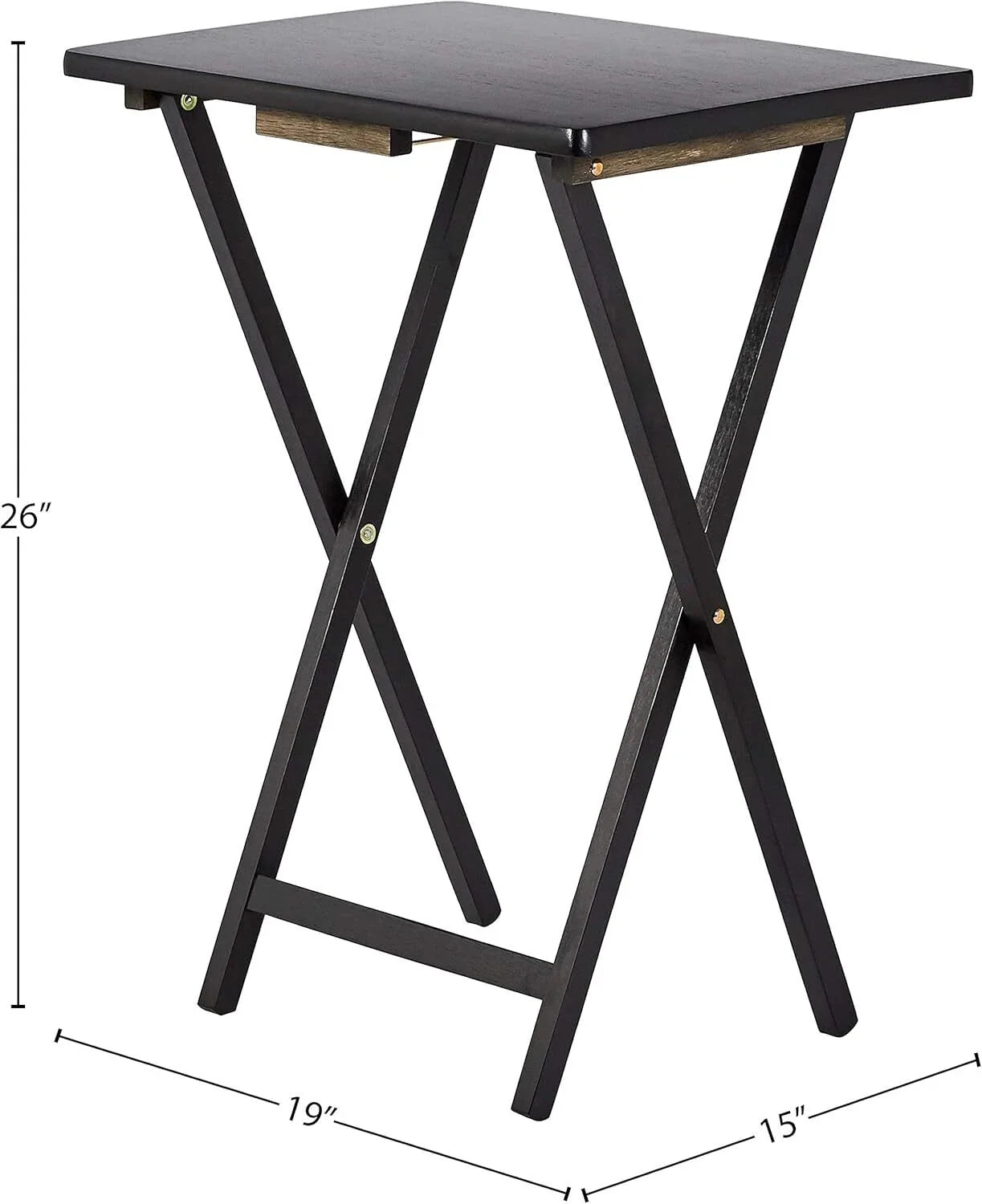 Folding TV Dining Table Tray with Storage Shelf, Set of 4, Black 07FC0E-D4 - KOEEK [7]