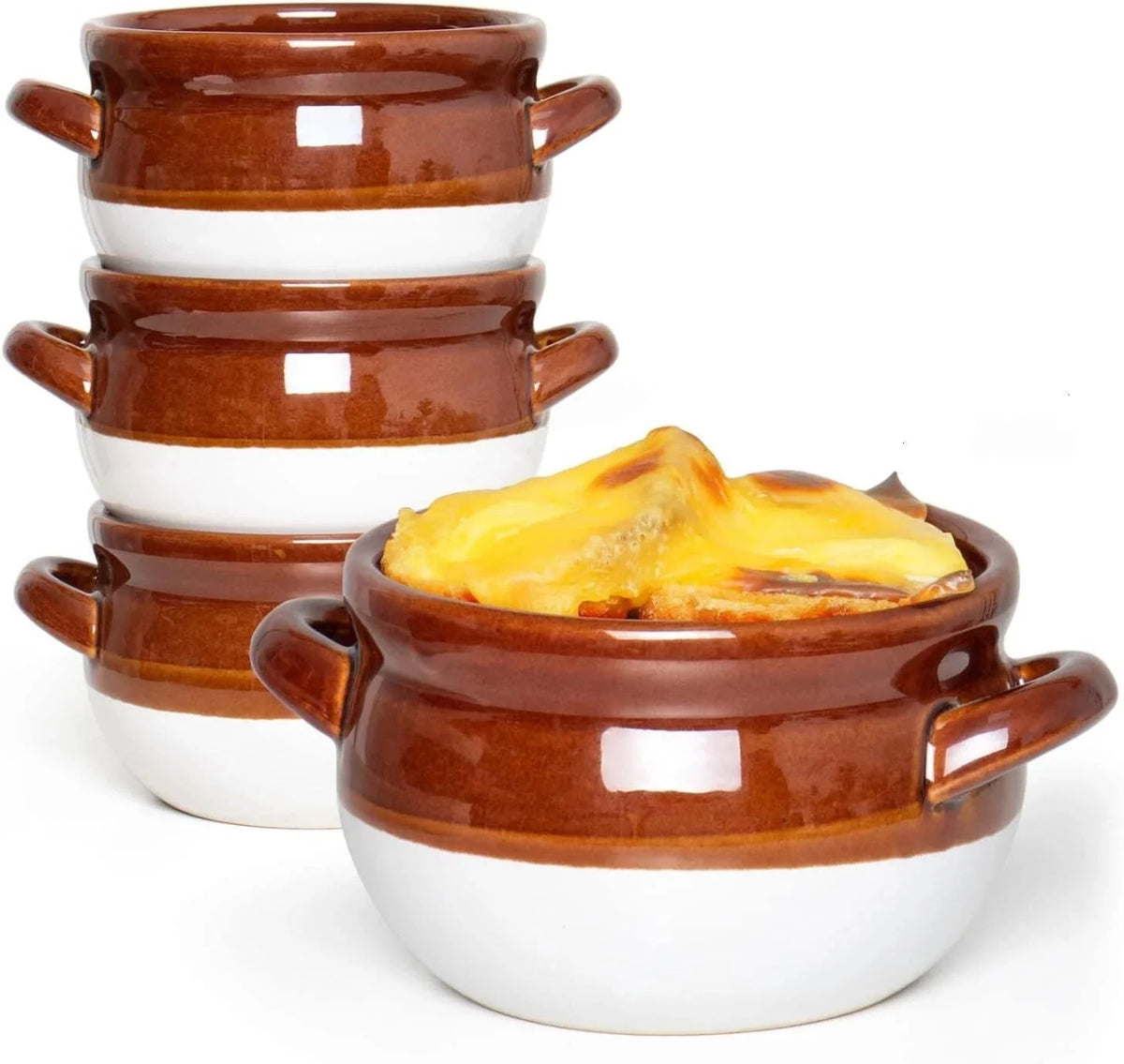 French Onion Soup Bowls with Handles, 16 Oz Ceramic Soup Serving Bowl Crocks 07FC0E-D4 - KOEEK [1]