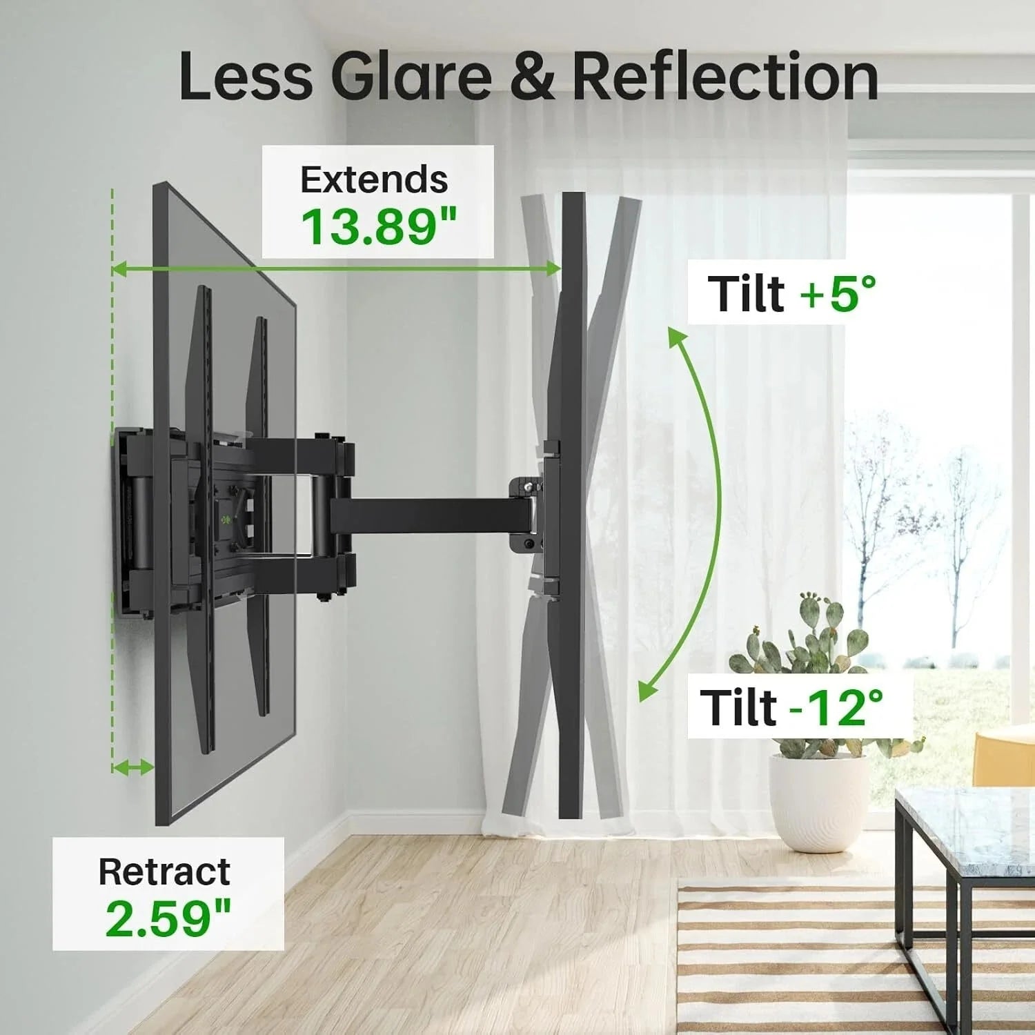Full Motion TV Wall Mount for Most 32-70 inch TVs up to 99 lbs, Wall Mount 07FC0E-D4 - KOEEK [5]