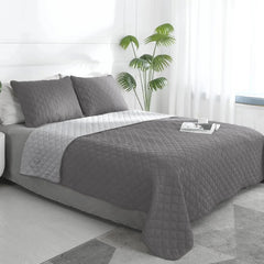 Full/Queen Size Reversible Quilt Set with 1 Quilt and 2 Pillow Shams 07FC0E-D4 - KOEEK [1]