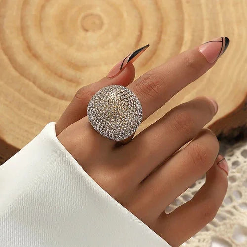 Full Rhinestone Ring Women Sparkling Crystal Band Fashion Jewelry Accessory 07FC0E-D4 - KOEEK [1]