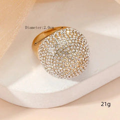 Full Rhinestone Ring Women Sparkling Crystal Band Fashion Jewelry Accessory 07FC0E-D4 - KOEEK [4]