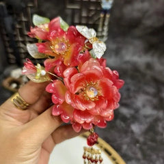 Glass Hanfu Hairpin with Tassels  Chinese Style Traditional Headpiece 07FC0E-D4 - KOEEK [3]