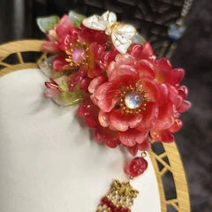 Glass Hanfu Hairpin with Tassels  Chinese Style Traditional Headpiece 07FC0E-D4 - KOEEK [4]