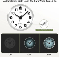 Glow-in-the-dark wall clock,specially designed for bedrooms - Silent wall clock 07FC0E-D4 - KOEEK [3]