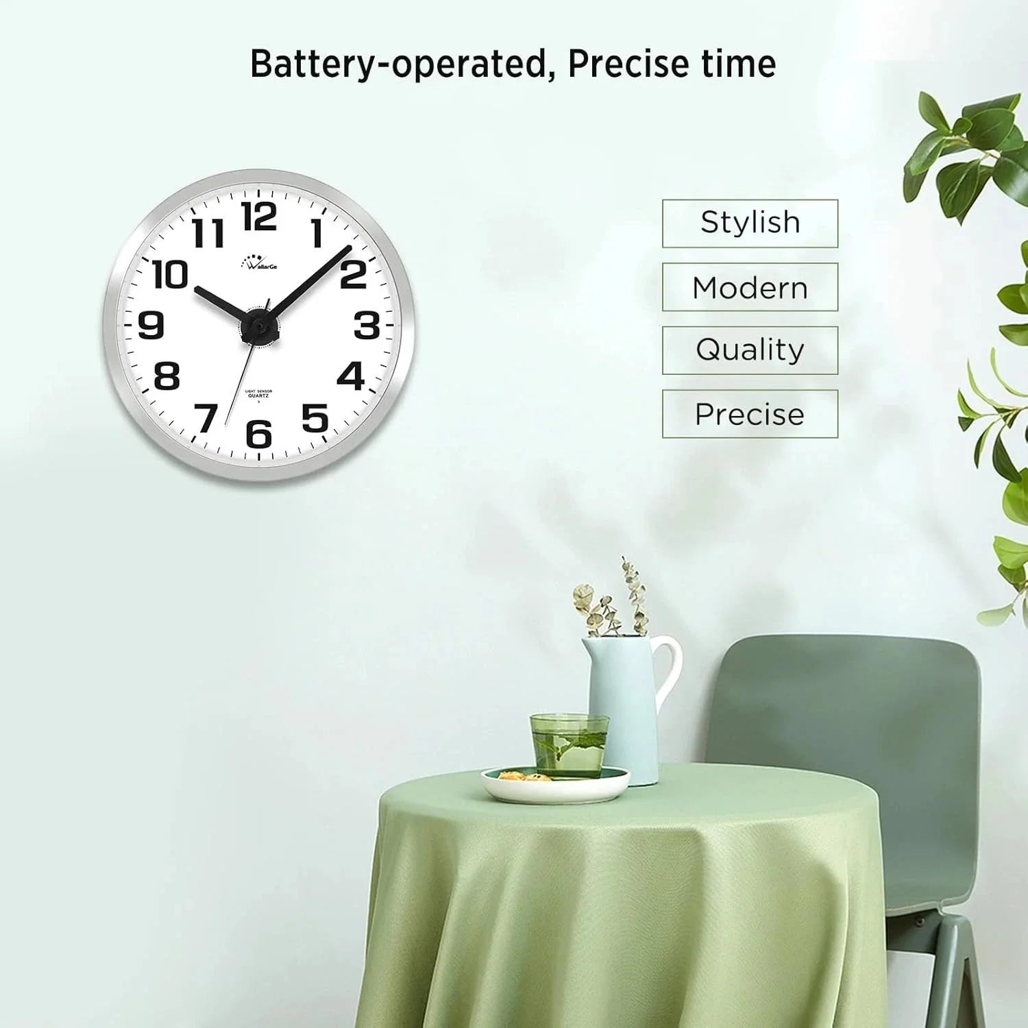 Glow-in-the-dark wall clock,specially designed for bedrooms - Silent wall clock 07FC0E-D4 - KOEEK [6]
