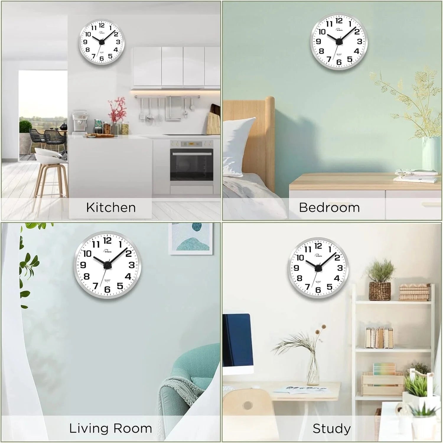 Glow-in-the-dark wall clock,specially designed for bedrooms - Silent wall clock 07FC0E-D4 - KOEEK [8]
