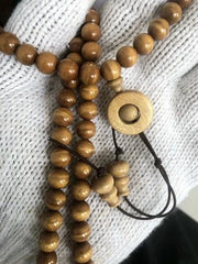 Gold Phoebe Nanmu 108 Beads Bracelet Water Grain 8mm Prayer Beads 07FC0E-D4 - KOEEK [2]