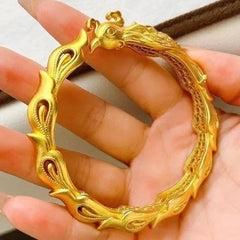 Gold Plated Phoenix Bracelet Chinese Style Vintage Wedding Jewelry For Women 07FC0E-D4 - KOEEK [1]
