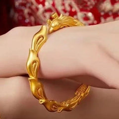 Gold Plated Phoenix Bracelet Chinese Style Vintage Wedding Jewelry For Women 07FC0E-D4 - KOEEK [4]