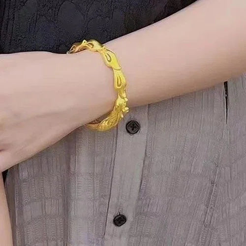 Gold Plated Phoenix Bracelet Chinese Style Vintage Wedding Jewelry For Women 07FC0E-D4 - KOEEK [6]