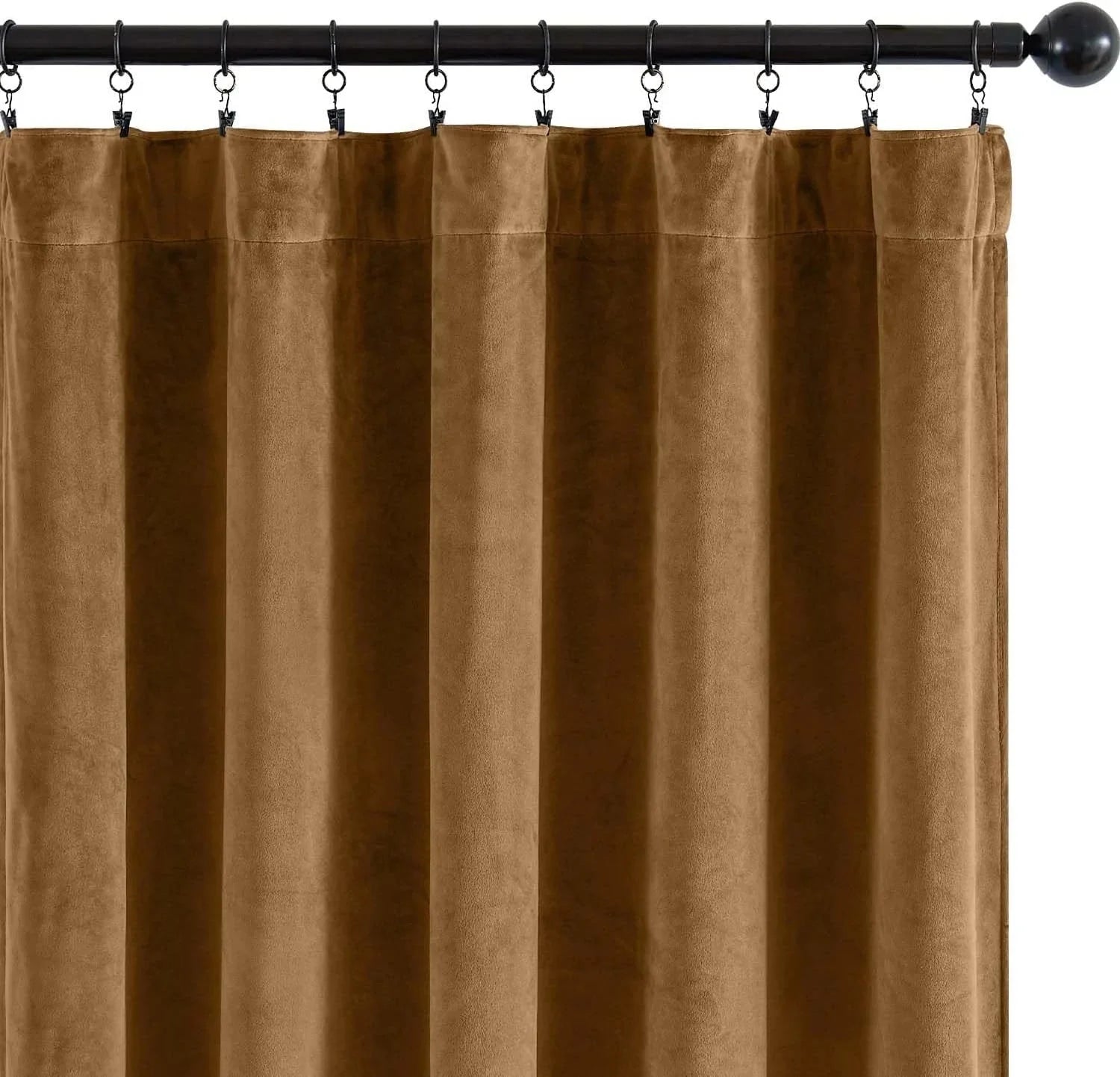 Golden brown blackout velvet curtains Size: 52 inches × 84 inches, golden brown. 07FC0E-D4 - KOEEK [9]