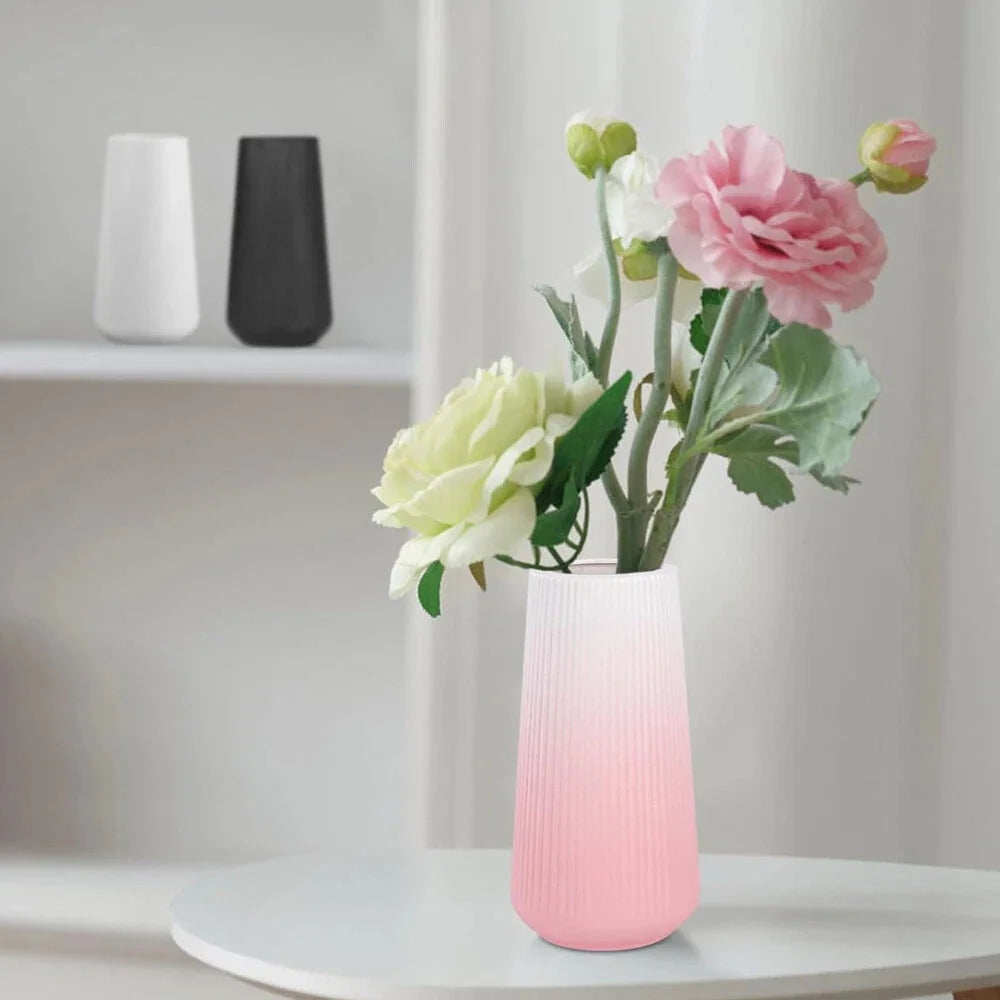 Gradient Pink Ceramic Vase,Small Cute Flower Vase for Pampas Grass, Home, Room 07FC0E-D4 - KOEEK [1]