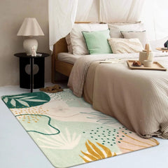 Green Botanical Print Small Throw Rugs Modern Abstract Non-Slip 3x5 Minimalist 07FC0E-D4 - KOEEK [4]