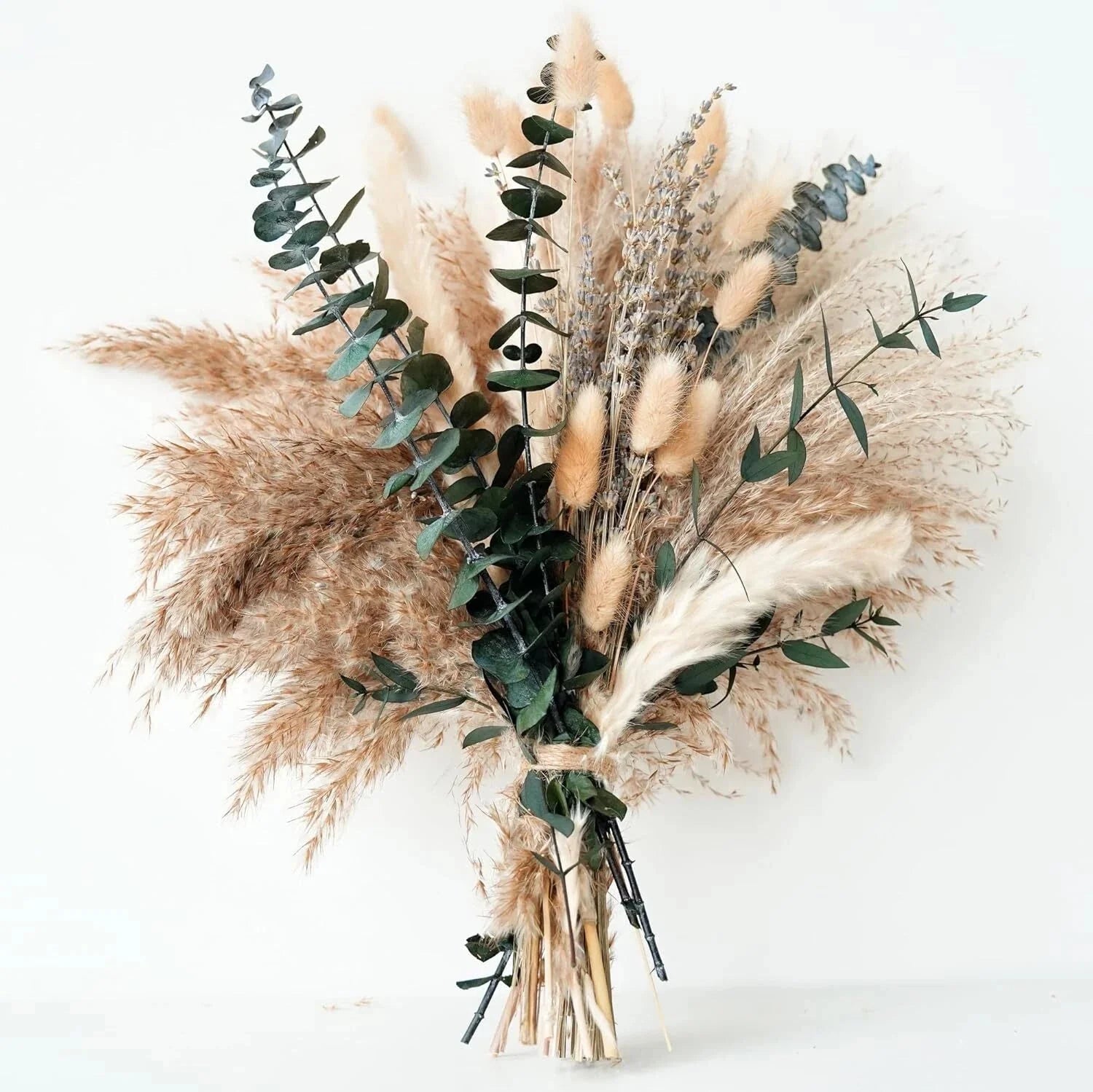 Green Pampas Grass Bohemian Bouquet -Lavender and Tree Trunk Flower Arrangement 07FC0E-D4 - KOEEK [2]