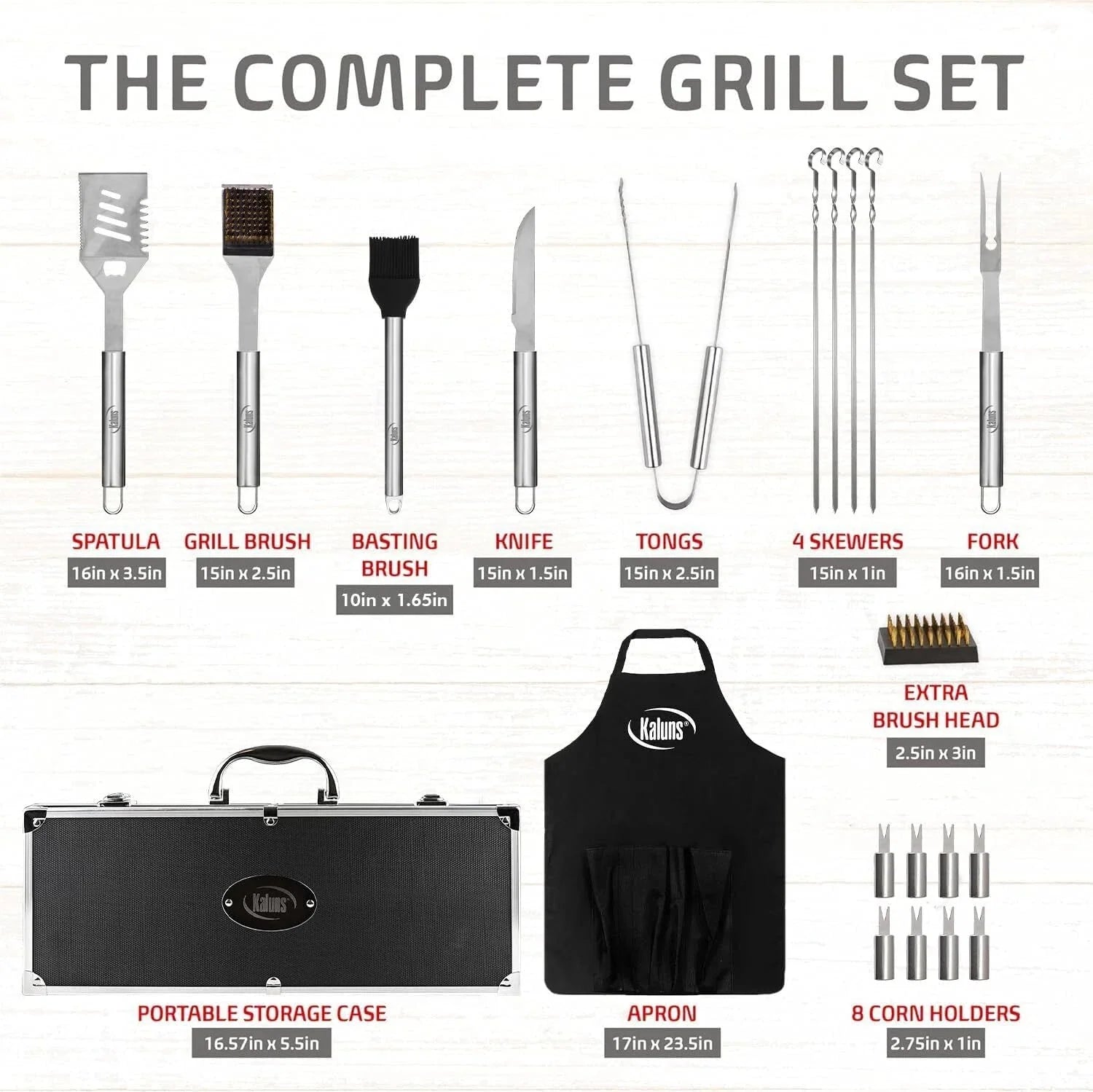 Grilling Accessories, Dad Gifts for Fathers Day Grilling Gifts, Heavy Stainless 07FC0E-D4 - KOEEK [3]