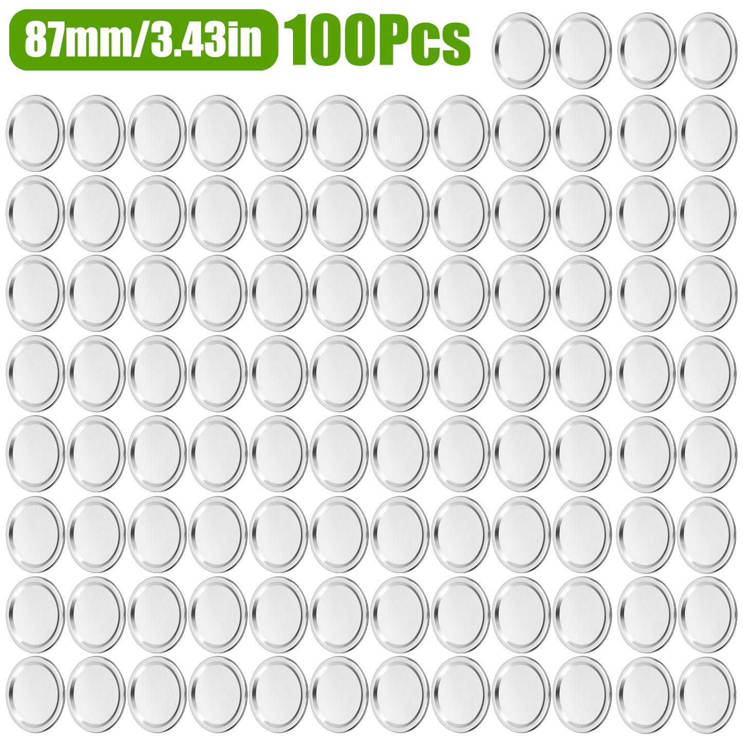 100PCS 87/70mm Regular Wide Mouth Canning Lid Mason Jar Leakproof Durable Reused koeek - KOEEK